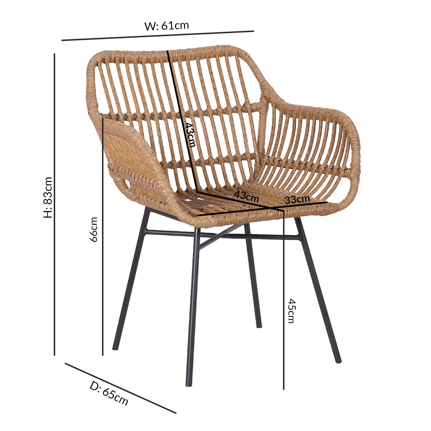Read more about Set of 2 brown rattan effect dining armchairs fion